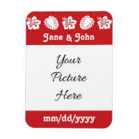 Tropische Hibiscus in Cherry Save-the-Date Magnet