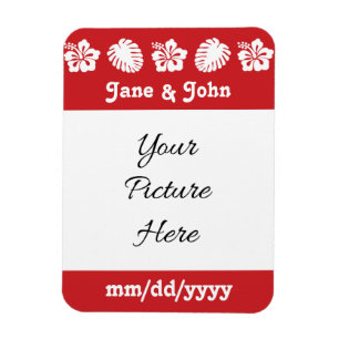 Tropische Hibiscus in Cherry Save-the-Date Magnet Magneet