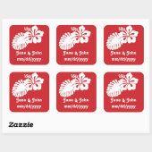 Tropische Hibiscus in Cherry Sticker (Vel)