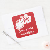 Tropische Hibiscus in Cherry Sticker (Envelop)