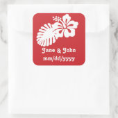 Tropische Hibiscus in Cherry Sticker (Tas)