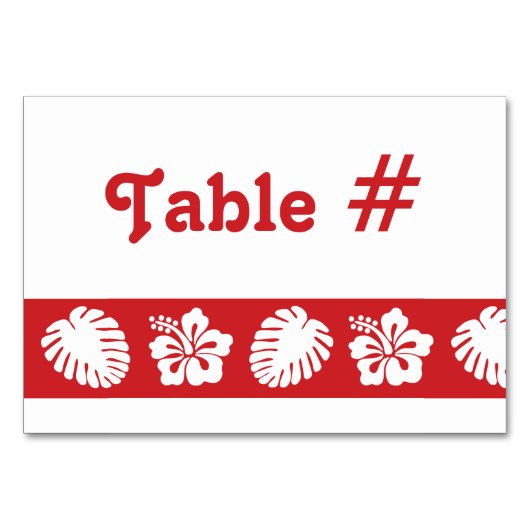 Tropische Hibiscus in Cherry Table Kaart (Voorkant)