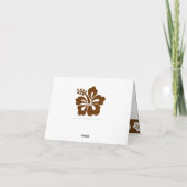 Tropische Hibiscus in Chocolade Dank u kaart (Achterkant)