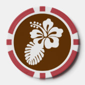 Tropische hibiscus in chocolade poker chips (Voorkant)