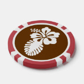 Tropische hibiscus in chocolade poker chips (Enkel)