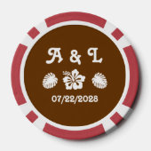 Tropische hibiscus in chocolade poker chips (Achterkant)