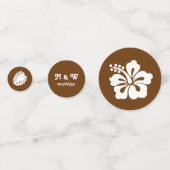 Tropische Hibiscus in Chocolade Tafel Confetti (Achterkanten)