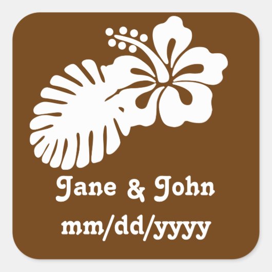 Tropische hibiscus in Chocolate Sticker (Voorkant)