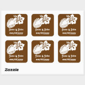 Tropische hibiscus in Chocolate Sticker (Vel)