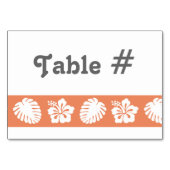 Tropische Hibiscus in Coral Table Kaart (Achterkant)