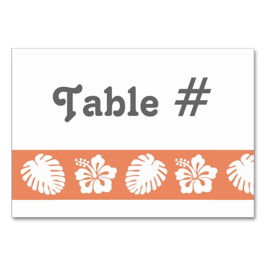 Tropische Hibiscus in Coral Table Kaart (Voorkant)