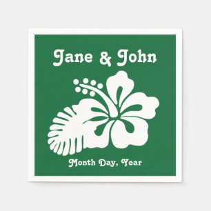 Tropische Hibiscus in Green Napkins Servetten