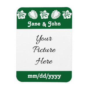 Tropische Hibiscus in Groen Save-the-Date Magneet