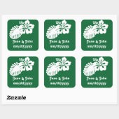 Tropische Hibiscus in groene Sticker (Vel)