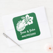 Tropische Hibiscus in groene Sticker (Envelop)