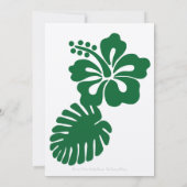 Tropische Hibiscus in het Green Wedding Invitation Kaart (Achterkant)