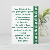 Tropische Hibiscus in het Green Wedding Invitation Kaart (Staand voorkant)