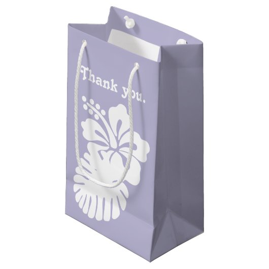 Tropische Hibiscus in Lavendel Cadeautas (Voorkant Gekanteld)