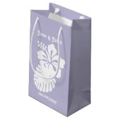 Tropische Hibiscus in Lavendel Cadeautas (Achterkant Gekanteld)