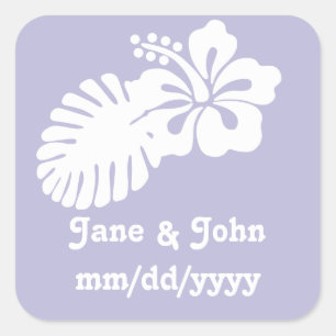 Tropische hibiscus in Lavender Sticker