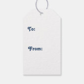 Tropische Hibiscus in Navy Gift Label Cadeaulabel (Achterkant)