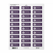 Tropische hibiscus in Paarse Return Address Label (Full Sheet)