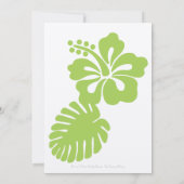 Tropische Hibiscus in Peridot bruiloft uitnodiging (Achterkant)