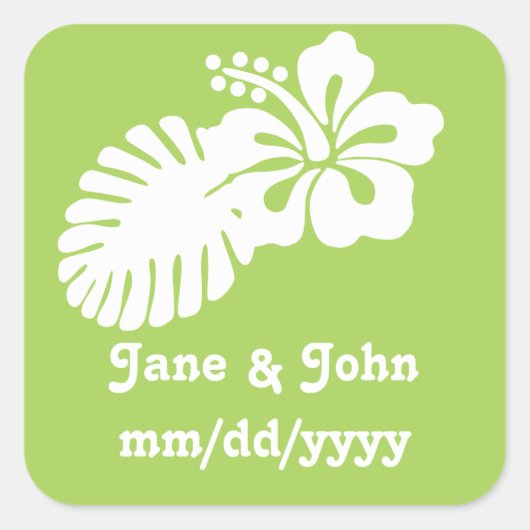 Tropische hibiscus in Peridot Sticker (Voorkant)