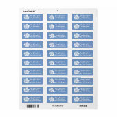 Tropische Hibiscus in Periwinkle Adreslabel Etiket (Full Sheet)