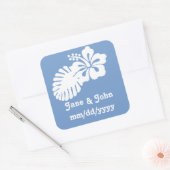 Tropische hibiscus in Periwinkle Sticker (Envelop)