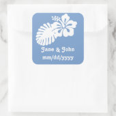 Tropische hibiscus in Periwinkle Sticker (Tas)