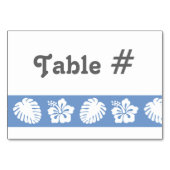 Tropische Hibiscus in Periwinkle Table Kaart (Achterkant)