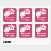 Tropische Hibiscus in Raspberry Sticker (Vel)