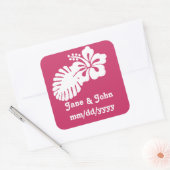 Tropische Hibiscus in Raspberry Sticker (Envelop)