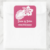 Tropische Hibiscus in Raspberry Sticker (Tas)