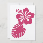 Tropische Hibiscus in Raspberry Wedding Invitation Kaart (Achterkant)
