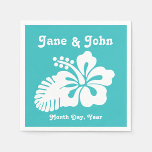 Tropische Hibiscus in Turquoise Napkins Servetten