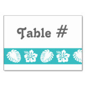 Tropische Hibiscus in Turquoise Table Kaart (Achterkant)