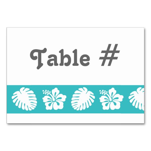 Tropische Hibiscus in Turquoise Table Kaart (Voorkant)