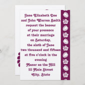 Tropische Hibiscus in wijn bruiloft uitnodiging (Voorkant / Achterkant)