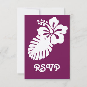 Tropische Hibiscus in Wijn RSVP Kaart