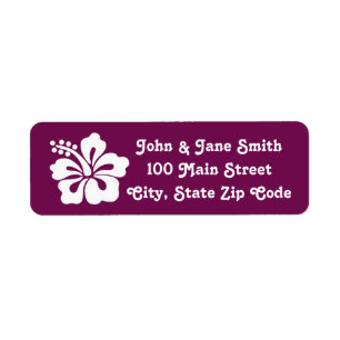 Tropische hibiscus in Wine Return Address Label