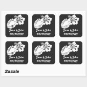 Tropische hibiscus in zwarte Sticker (Vel)