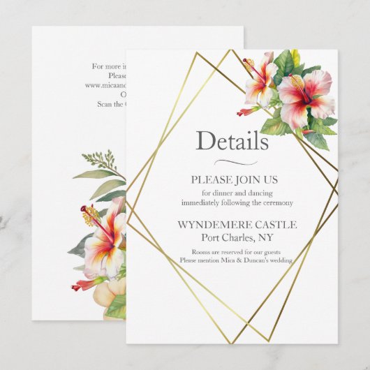 Tropische Hibiscus Informatiekaartje (Voorkant / Achterkant)