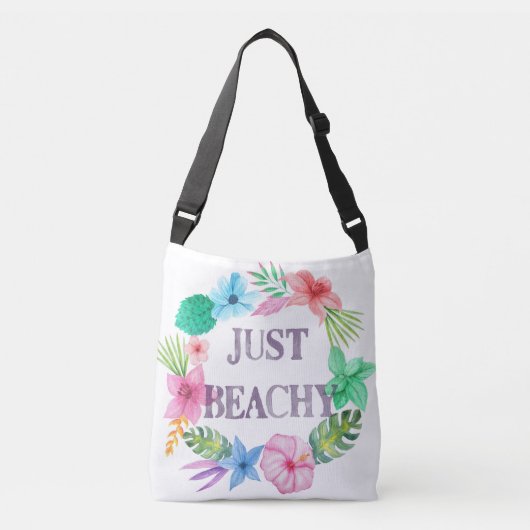 Tropische Hibiscus Just Beachy Canvas tas (Voorkant)