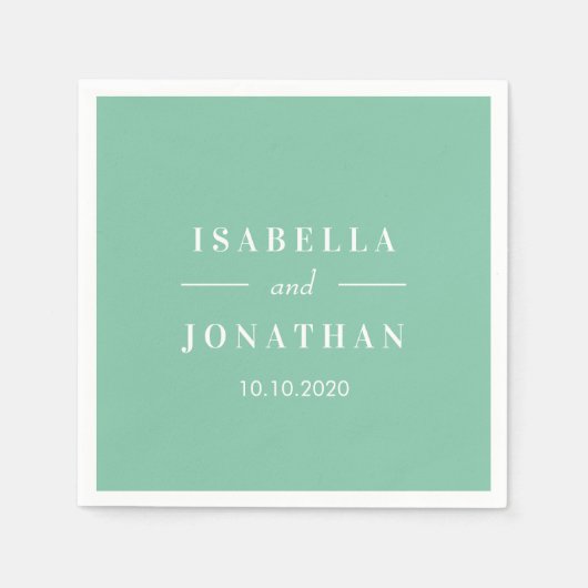 Tropische hibiscus | Klassieke munt bruiloft Custo Servet (Voorkant)