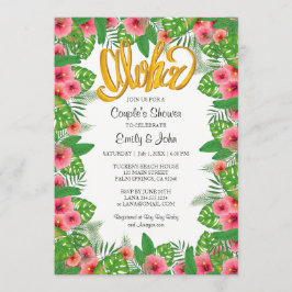 Tropische Hibiscus Luau Douche Uitnodiging
