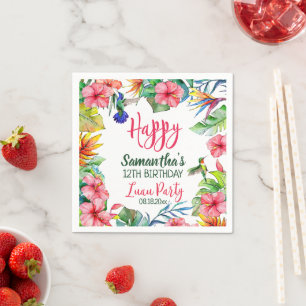 Tropische Hibiscus Luau Hawaiian Birthday Party  Servet