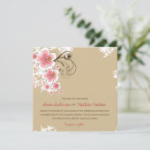 Tropische Hibiscus Luau Roze Strand Bruiloft Uitno Kaart (Staand voorkant)