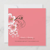 Tropische Hibiscus Luau Roze Strand Bruiloft Uitno Kaart (Achterkant)